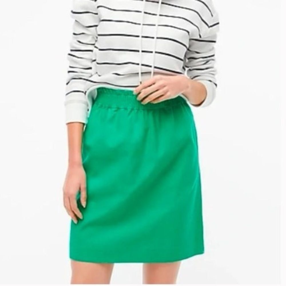 J Crew Linen Cotton Paperbag Mini Skirt in Kelly Green Size 8